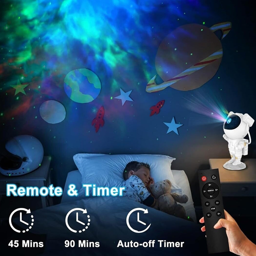 Astronaut Galaxy Star Projector Night Light with Nebula & Star Effects | LED Space Projector Lamp for Kids Bedroom, Nursery, Home Decor, Gift for Boys, Girls & Space Lovers