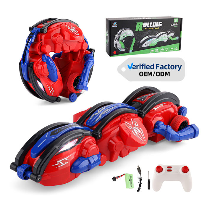 Deformation Caterpillar 1:12 2.4GHz RC Stunt Rolling Car, 360° Tumbling & Lateral Drift Deformation Vehicle with LED Lights, One-Click Transformation, 35m Control Range, Forward/Reverse, Cornering & Bowling