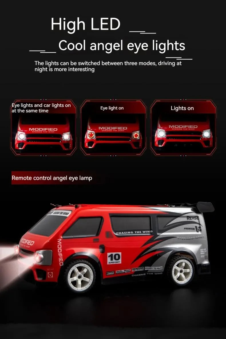 HAOJUN 828E - 1:14 Scale 4WD RC Drift Racing Van for Kids & Adults | 2.4GHz Remote Control Car with Drift Wheels, Rechargeable Battery, High-Speed Performance & Long-Range Control | Age 6+ description image 6