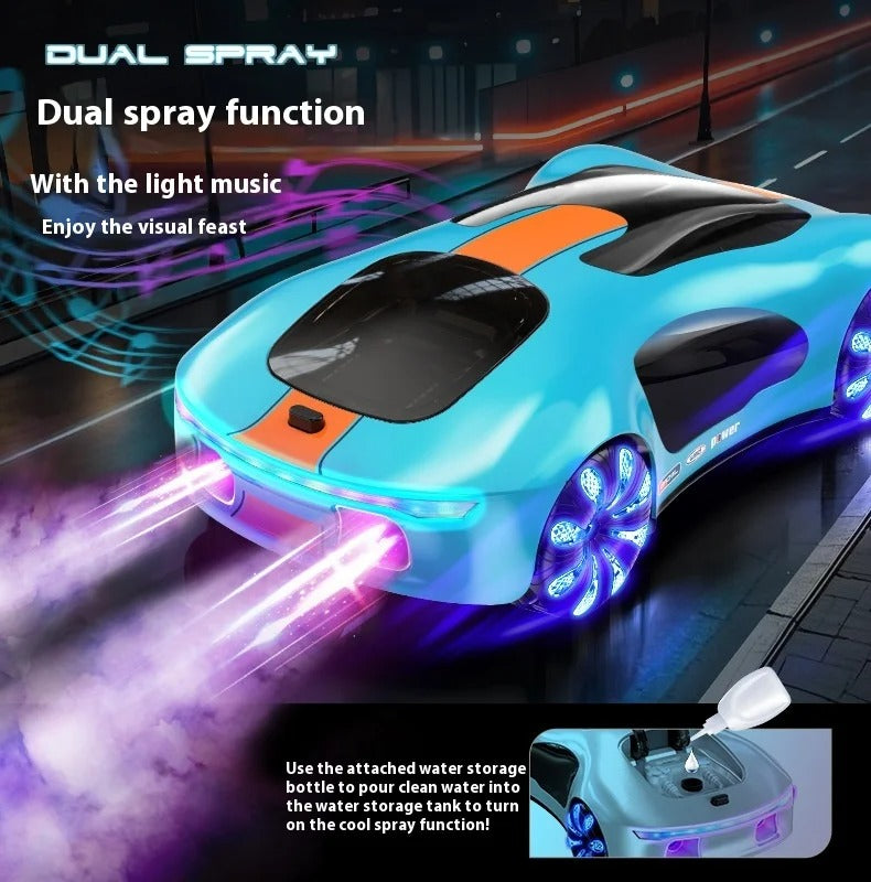 CV-E600 - Dual Spray Simulation Remote Control Concept RC Car with LED Lights 360° Stunt Drift Racing Toy for Kids description image 6