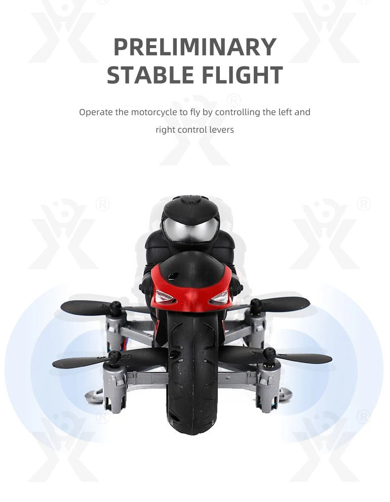 AF903 2-in-1 RC Flying Motorcycle Toy | 2.4GHz Land & Air Quadcopter with 360° Flips, LED Lights & Rechargeable Battery description image 6