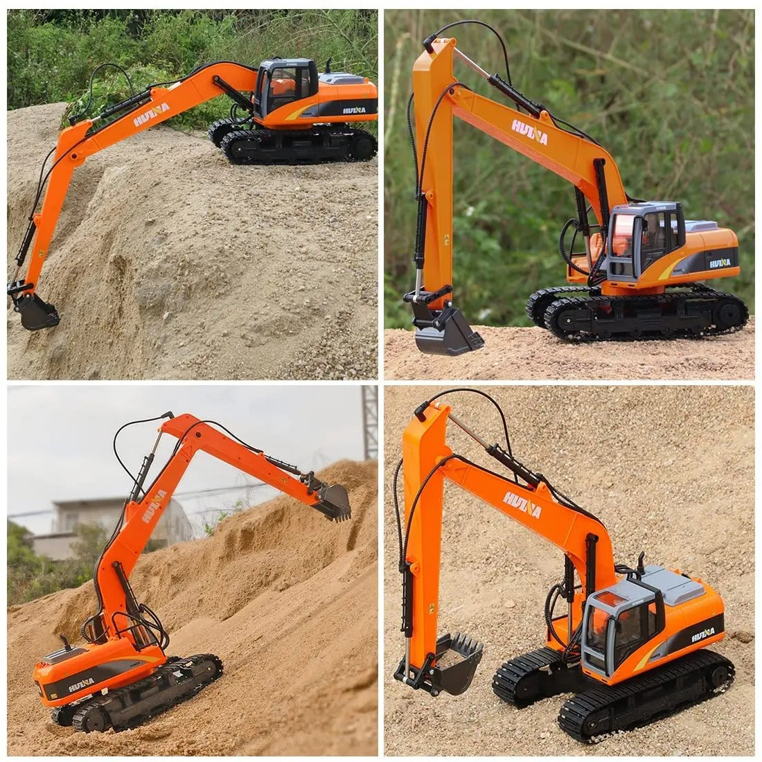 Huina 1551 - 1:14 RC Long Arm Excavator | 2.4GHz 15CH Alloy Construction Digger with Metal Bucket, Lights & Sound description image 6