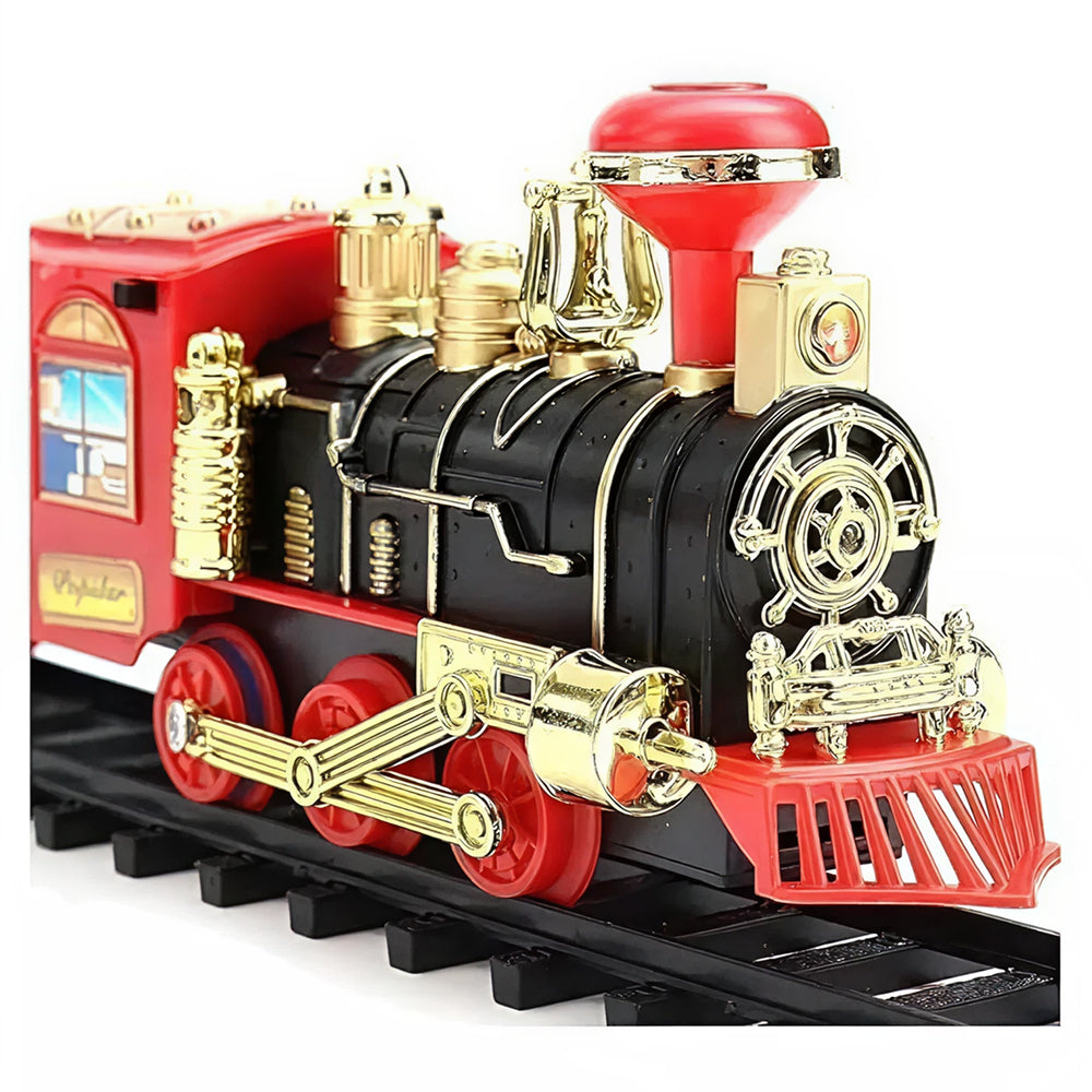 Classic Steam Train Set with Track - Choo Choo Super Locomotive Toy with Passenger & Cargo Cars - NO.19020B