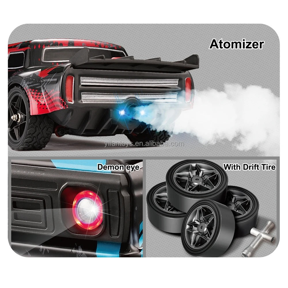 Hospeed 16351 - 1:16 4WD RC Drift Car – 2.4GHz High-Speed Racing Car with Dual Drift & Off-Road Tires, LED Lights & Precision Control description image 9