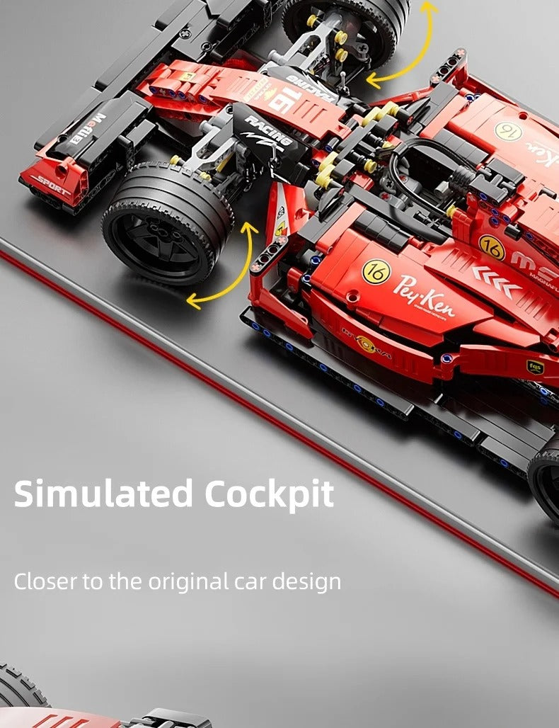 Machine Player 67110 Formula 1 Racing Car Building Blocks Set, 1:10 Scale, 1161-Piece F1 Model Kit, 48cm Large Race Car, ABS Construction Set for Kids & Adult Collectors description image 7