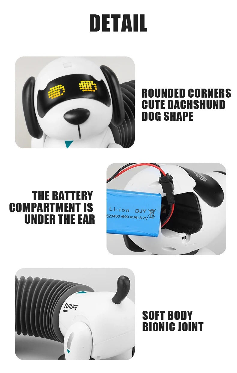 Smart Dachshund Robot Dog Toy Remote Control Interactive Electronic Pet with Touch Sensor Follow Function Music Dance Walking for Kids - K22 description image 7