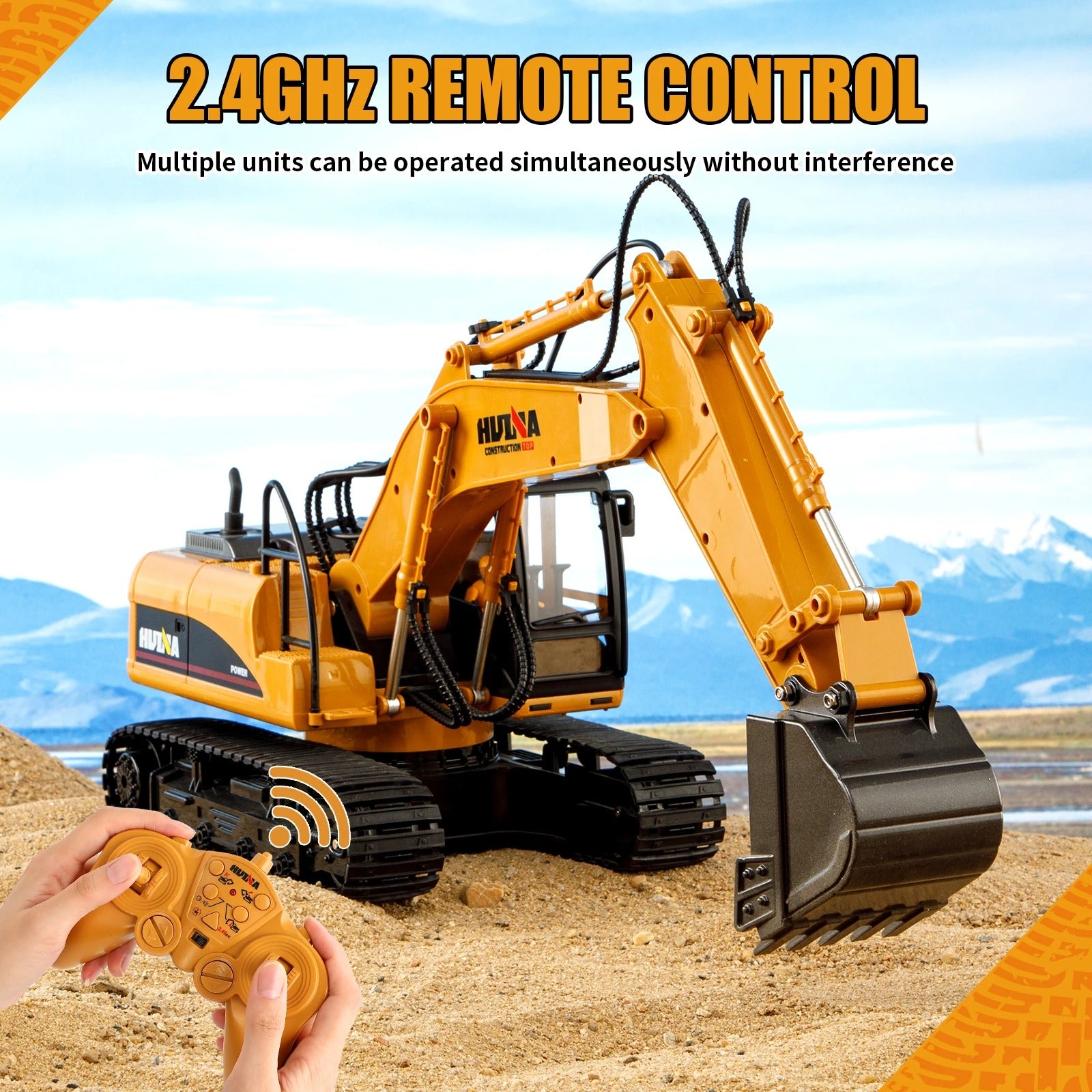 HUINA 1535 - 1:14 Scale 15ch RC Die-cast RC Excavator Construction Truck Toys Radio Control Toy Alloy Engineering Excavator description image 7