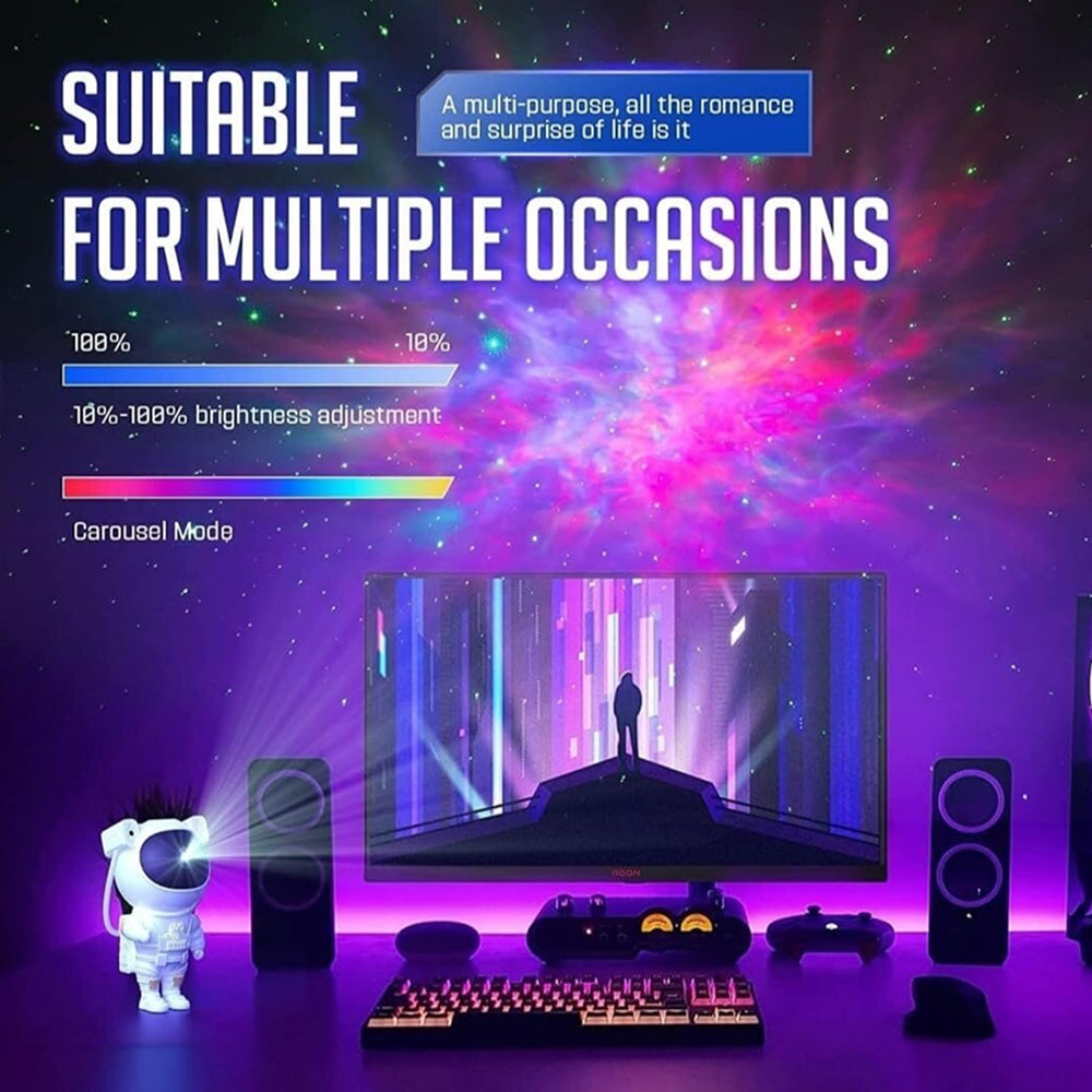 Astronaut Galaxy Star Projector Night Light with Nebula & Star Effects | LED Space Projector Lamp for Kids Bedroom, Nursery, Home Decor, Gift for Boys, Girls & Space Lovers