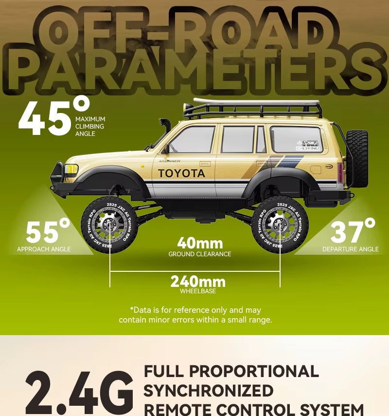 JXC LC80 - 1:12 Toyota Land Cruiser RC Car | 4WD 2.4GHz Remote Control Off-Road Rock Crawler Truck with LED Lights, Realistic Body & Full Function Control description image 7