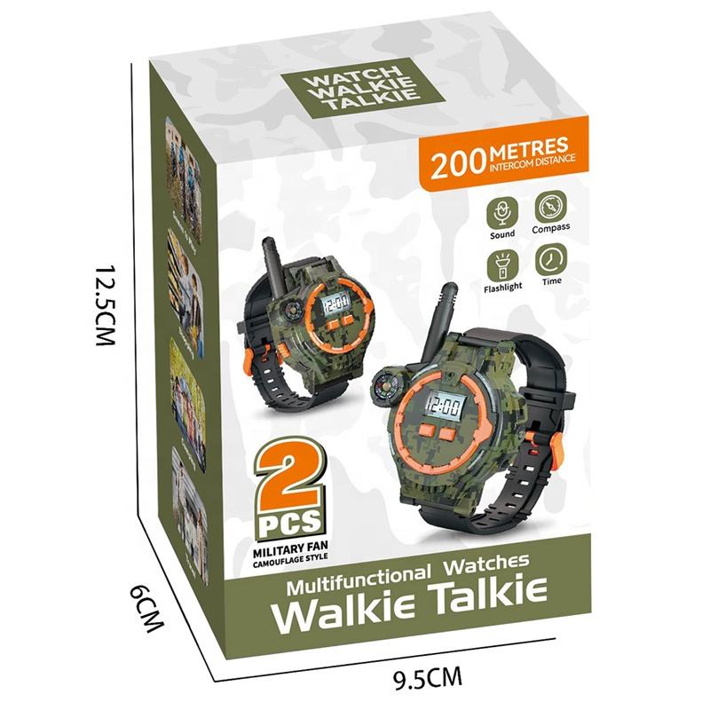 200M Long Range Walkie Talkie Watch Set for Kids with Flashlight, Compass & 2-Way Communication