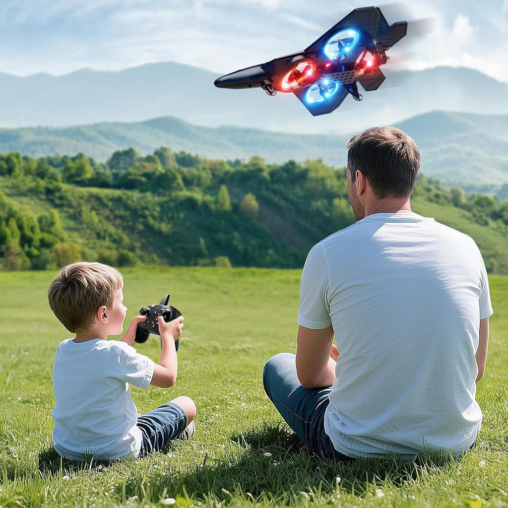 X25 Fighter Aircraft Plane Jet with 2 Batteries | Gravity Sensor RC Jet, 360° Flip, LED Lights, Rechargeable Toy