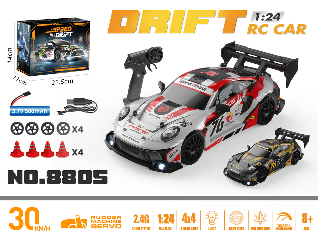 Full Proportional Control 1/24 Stunt Drift Cars Cool Lights Fast Tires