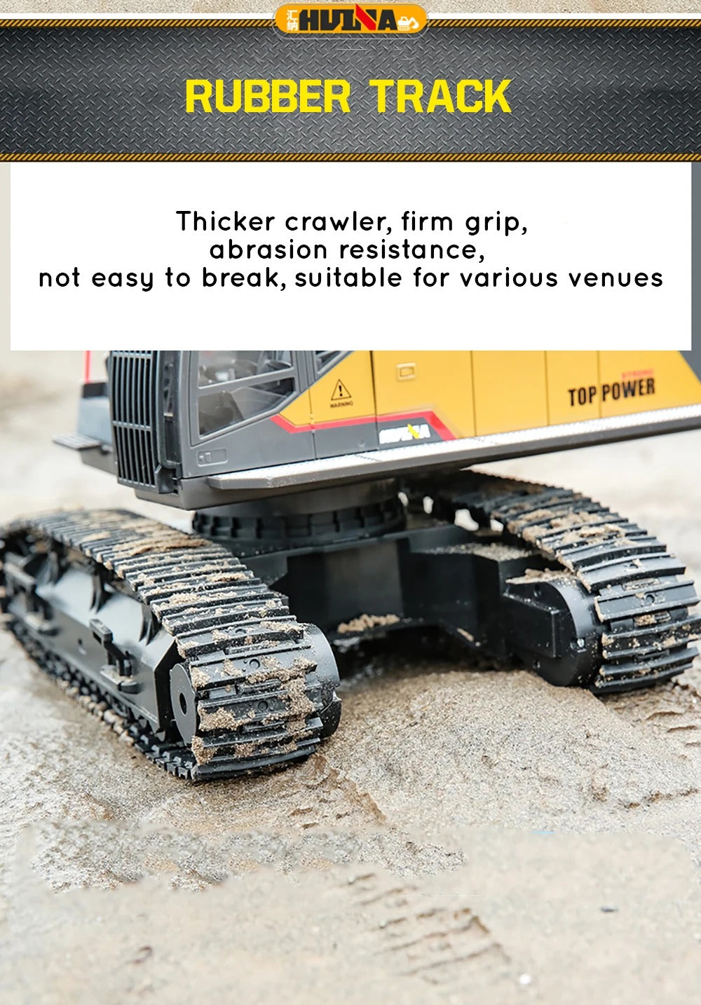 Huina 1592 - 1:14 RC Excavator | 2.4GHz 22CH Semi-Alloy Construction Digger with Metal Bucket, Realistic Lights & Sound description image 8