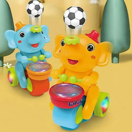 Musical Elephant Toy with Drum & Ball for Kids | Light, Sound & Rolling Action Toy for Early Learning Fun secondary