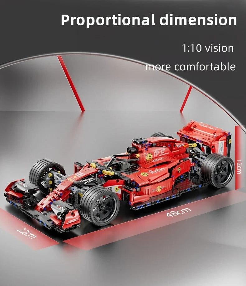 Machine Player 67110 Formula 1 Racing Car Building Blocks Set, 1:10 Scale, 1161-Piece F1 Model Kit, 48cm Large Race Car, ABS Construction Set for Kids & Adult Collectors description image 9