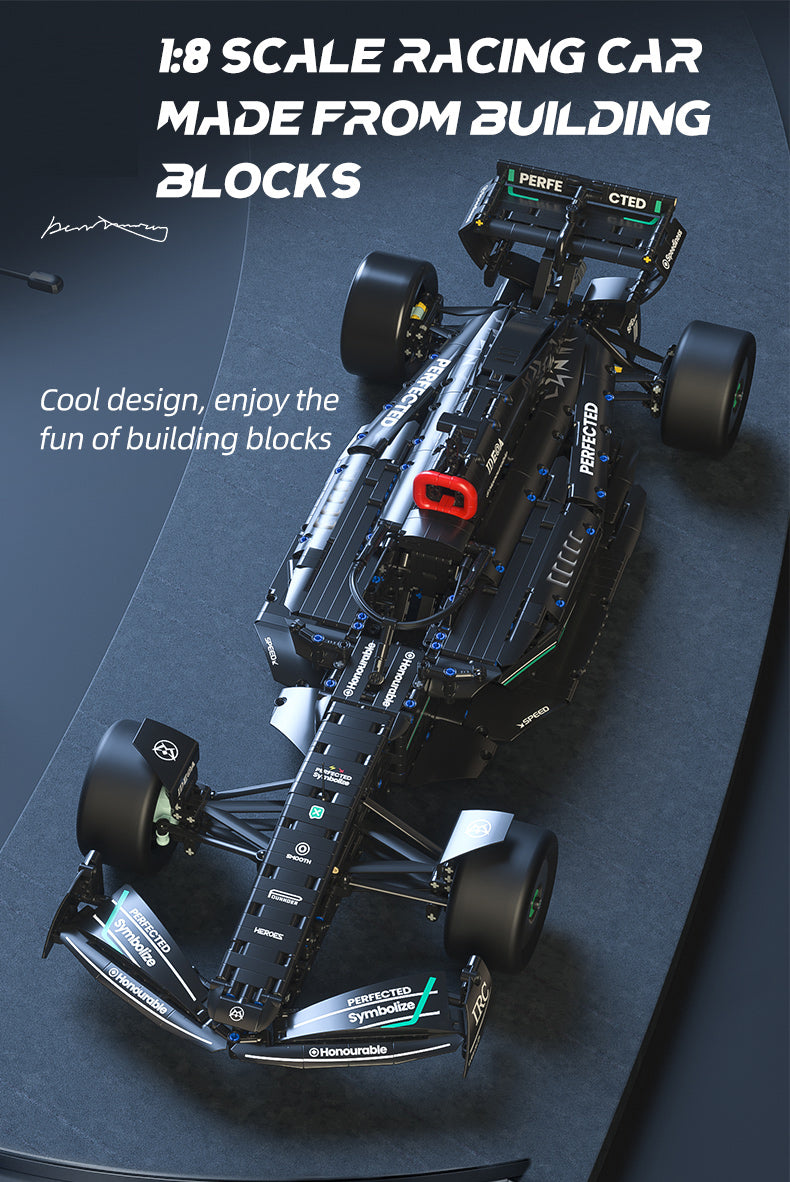 Machine Player 66654 - 1:8 Scale Formula One Racing Car Building Blocks Set, 1778 Pieces, Static Model - RC Upgrade Compatible (Motor, Battery & Remote Control Not Included) description image 1