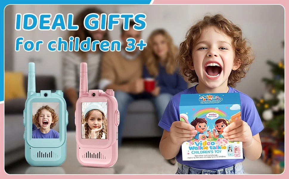 Video Walkie Talkie for Kids, Two-Way Communication Toy with Screen, Antenna and Speaker, Interactive Pretend Play Gadget for Children, Fun Communication Toy Gift for Boys and Girls description image 1