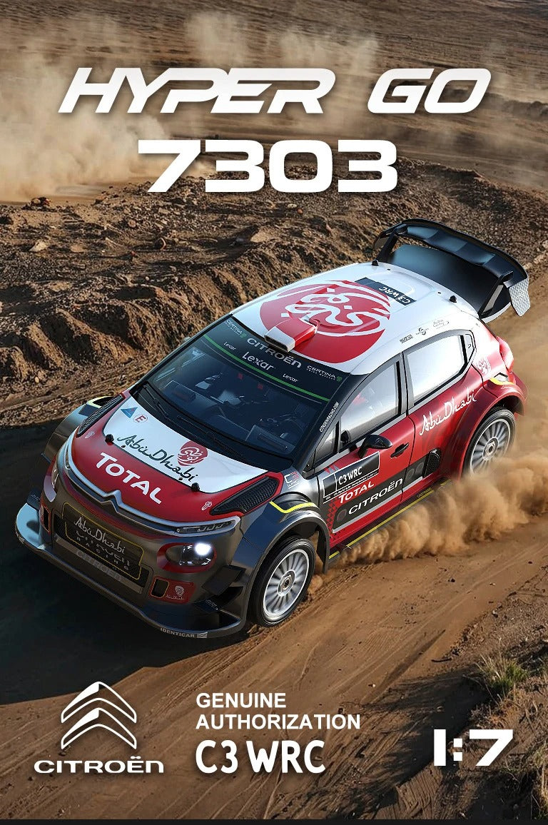 MJX Hyper Go 7303DC - 1:7 Citroën C3 WRC 4WD Brushless RC Rally Car, 3974 2500KV Sensored Motor, 120A ESC, 35KG Metal Servo, G3C Gyro, Triple Metal Differentials, 4S Battery & Charger description image 1