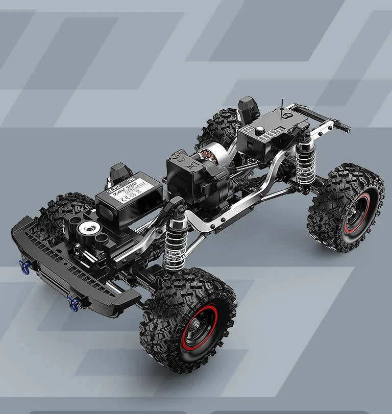 MJX Hyper Go H18P - Ford Bronco R Baja1000 1:18 4WD Brushless RC Crawler, 1606 4200KV Motor, 15A ESC, 3-Mode FWD/4WD/DIG, ABS Body, 2.4GHz 4-Channel Radio, 7.4V Battery, USB Charger & Accessories description image 2