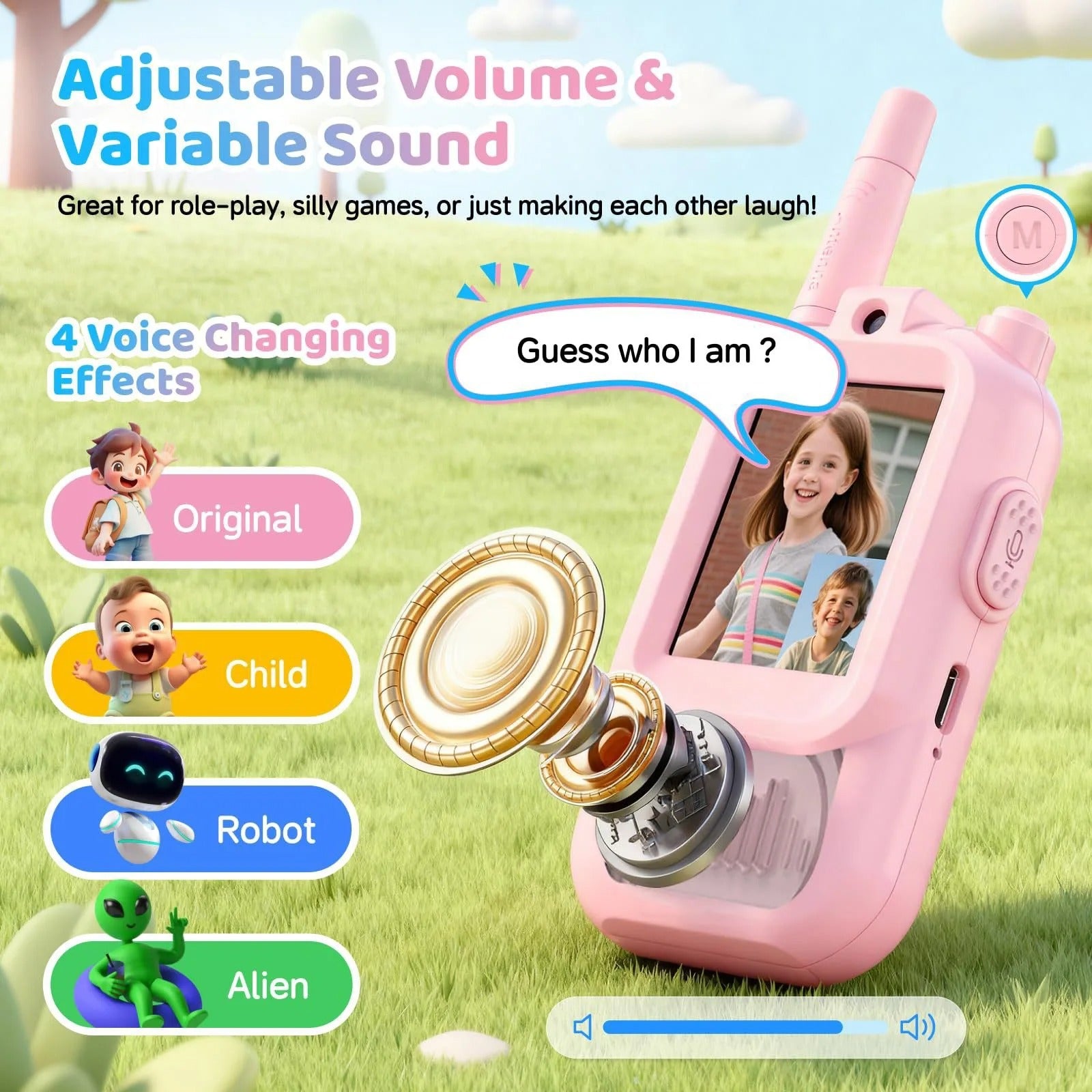 Video Walkie Talkie for Kids, Two-Way Communication Toy with Screen, Antenna and Speaker, Interactive Pretend Play Gadget for Children, Fun Communication Toy Gift for Boys and Girls description image 2