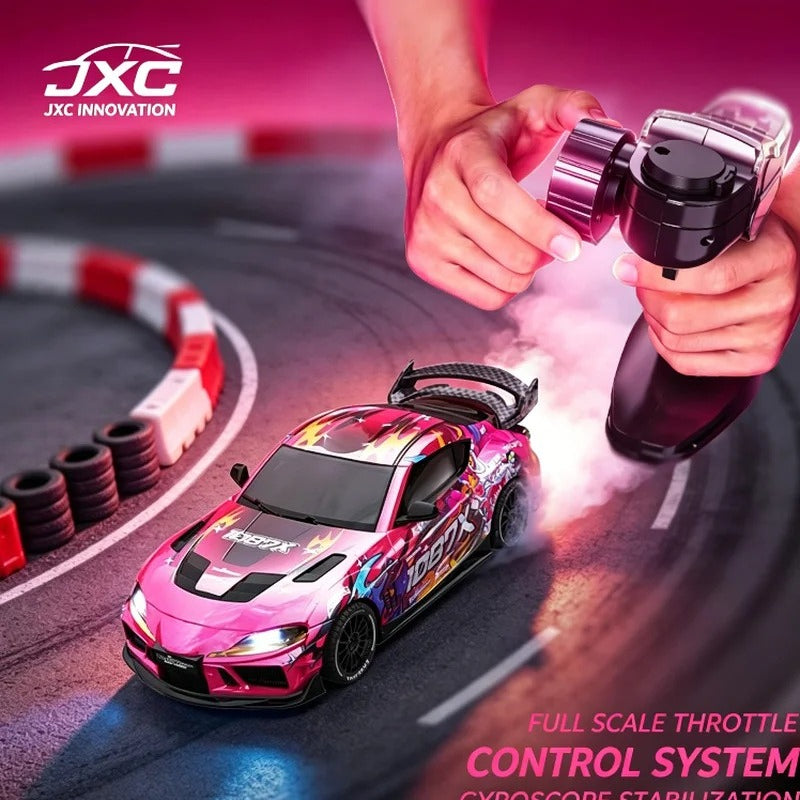 JXC Toyota Supra 1087X - 1:43 RC Drift Car, Officially Licensed 4WD Mini RC with Gyro Stabilization, Full-Proportional 2.4GHz Control, 716 Motor, LED Lights, Rechargeable Battery description image 2