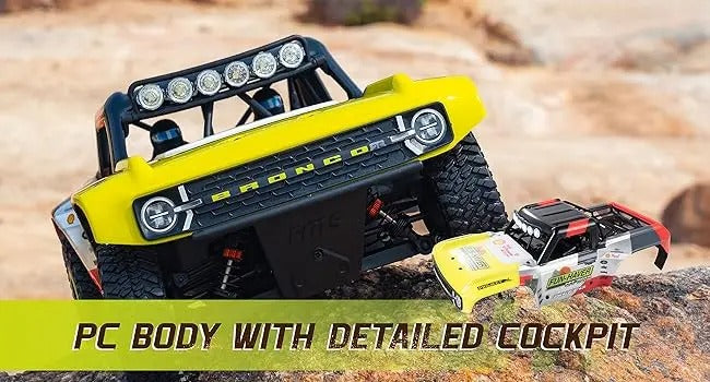 FMS 11871 RS24-BL - 1:18 Scale, Ford Bronco U4 Funhaver Brushless RC Truck, 4WD, 45 km/h, 2.4 GHz Radio, LED Lights, Off-Road Racing Design, (Battery and Charger Not Included) description image 2