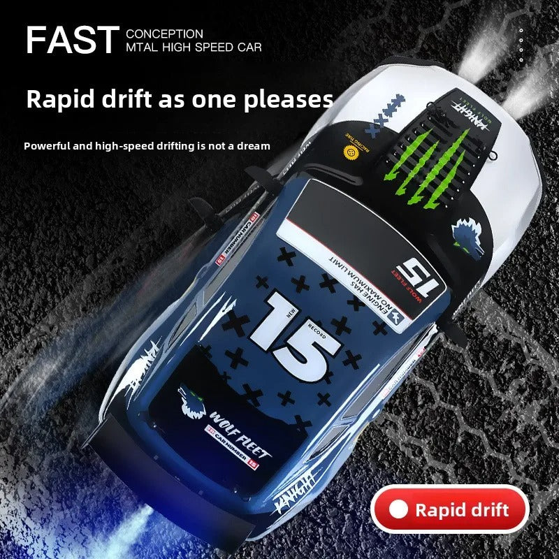 HB Toys Racing Rally 1:16 Scale RC Drift Racing Car for Kids, 4WD Remote Control Sports Rally Car, 18+ KM/H Speed, 2.4GHz Wireless Controller, LED Lights, Water Spray Effect, 7.4V Rechargeable Battery and Extra Wheels description image 3