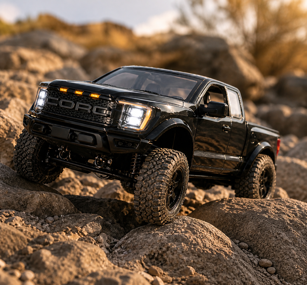 Hstar F150 - R12-01  1:12 4WD RC Rock Crawler Pickup Truck Two-Speed Off-Road Remote Control Car with LED Lights, 2.4GHz Full Proportional Control, 7.4V Rechargeable Battery, All Terrain Performance