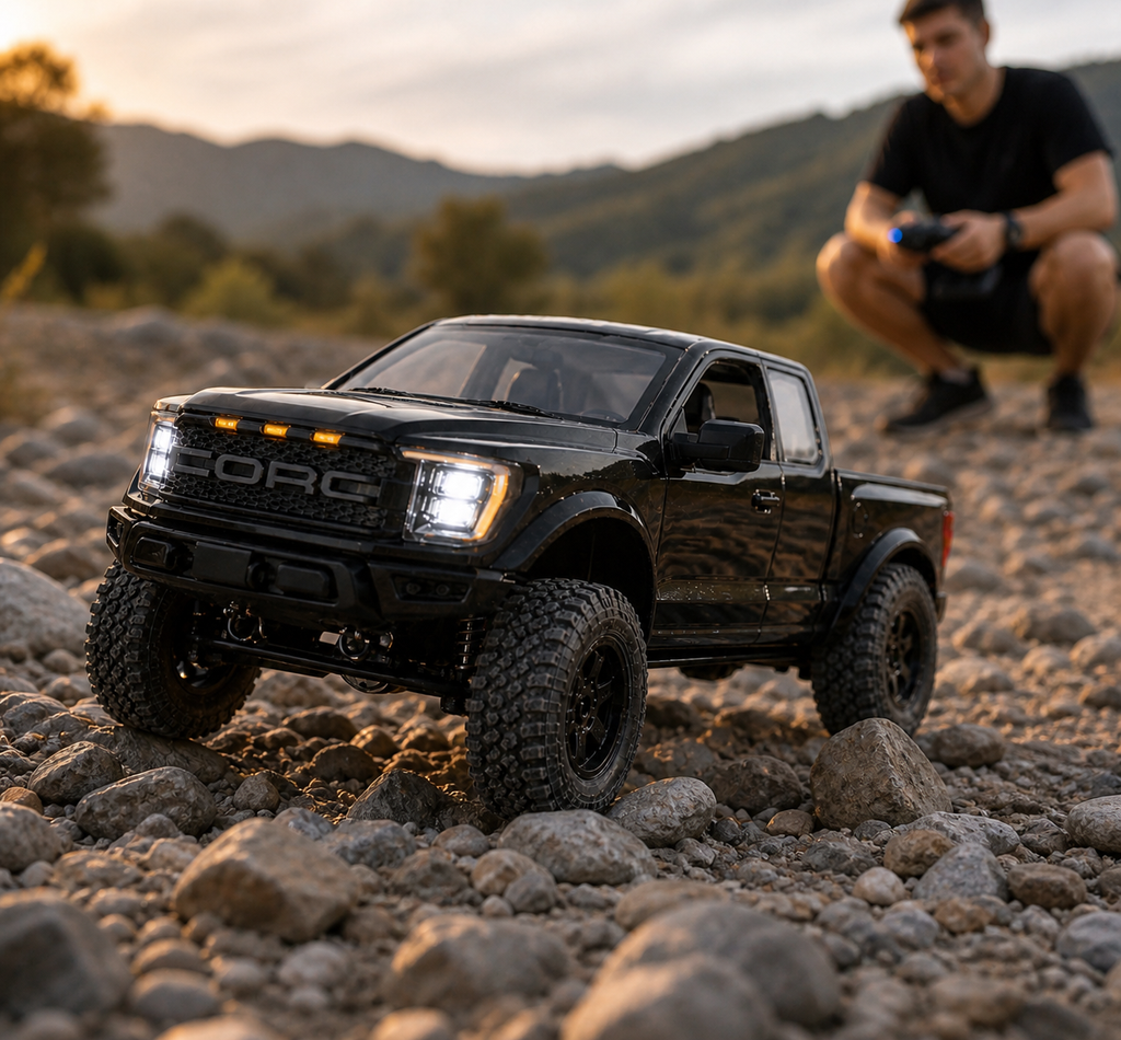 Hstar F150 - R12-01  1:12 4WD RC Rock Crawler Pickup Truck Two-Speed Off-Road Remote Control Car with LED Lights, 2.4GHz Full Proportional Control, 7.4V Rechargeable Battery, All Terrain Performance