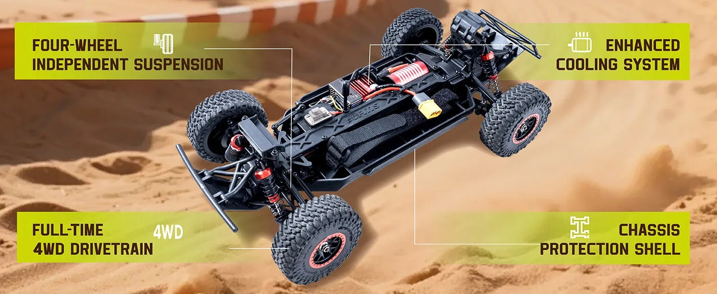FMS 11871 RS24-BL - 1:18 Scale, Ford Bronco U4 Funhaver Brushless RC Truck, 4WD, 45 km/h, 2.4 GHz Radio, LED Lights, Off-Road Racing Design, (Battery and Charger Not Included) description image 4