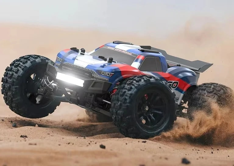 MJX Hyper Go 16212 - 1:16 4WD Brushless RC Truggy, 2845 4300KV Motor, 45A ESC, Metal Drivetrain, Oil-Filled Shocks, 17G Digital Servo, 2S 2000mAh LiPo Battery, 2.4GHz Radio, LED Lights description image 4
