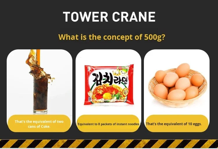 Huina 1585 - 1:14 12CH RC Tower Crane, Semi-Alloy Construction Crane with 2.4GHz Remote Control, 360° Rotation, Working Hook and Trolley, LED Lights, Sound Effects, Rechargeable Battery description image 4
