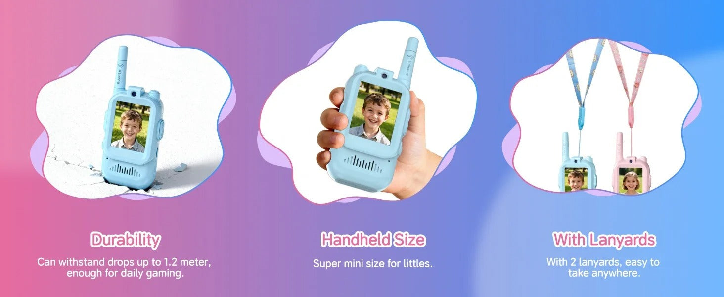 Video Walkie Talkie for Kids, Two-Way Communication Toy with Screen, Antenna and Speaker, Interactive Pretend Play Gadget for Children, Fun Communication Toy Gift for Boys and Girls description image 5