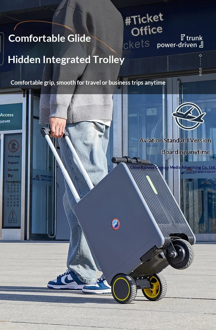 Airwheel SE3S Smart Electric Riding Suitcase, 20L Rideable Carry-On Luggage with 250W Brushless Motor, 13 km/h Speed, 73.26Wh Removable Battery, TSA Lock and USB Charging description image 5
