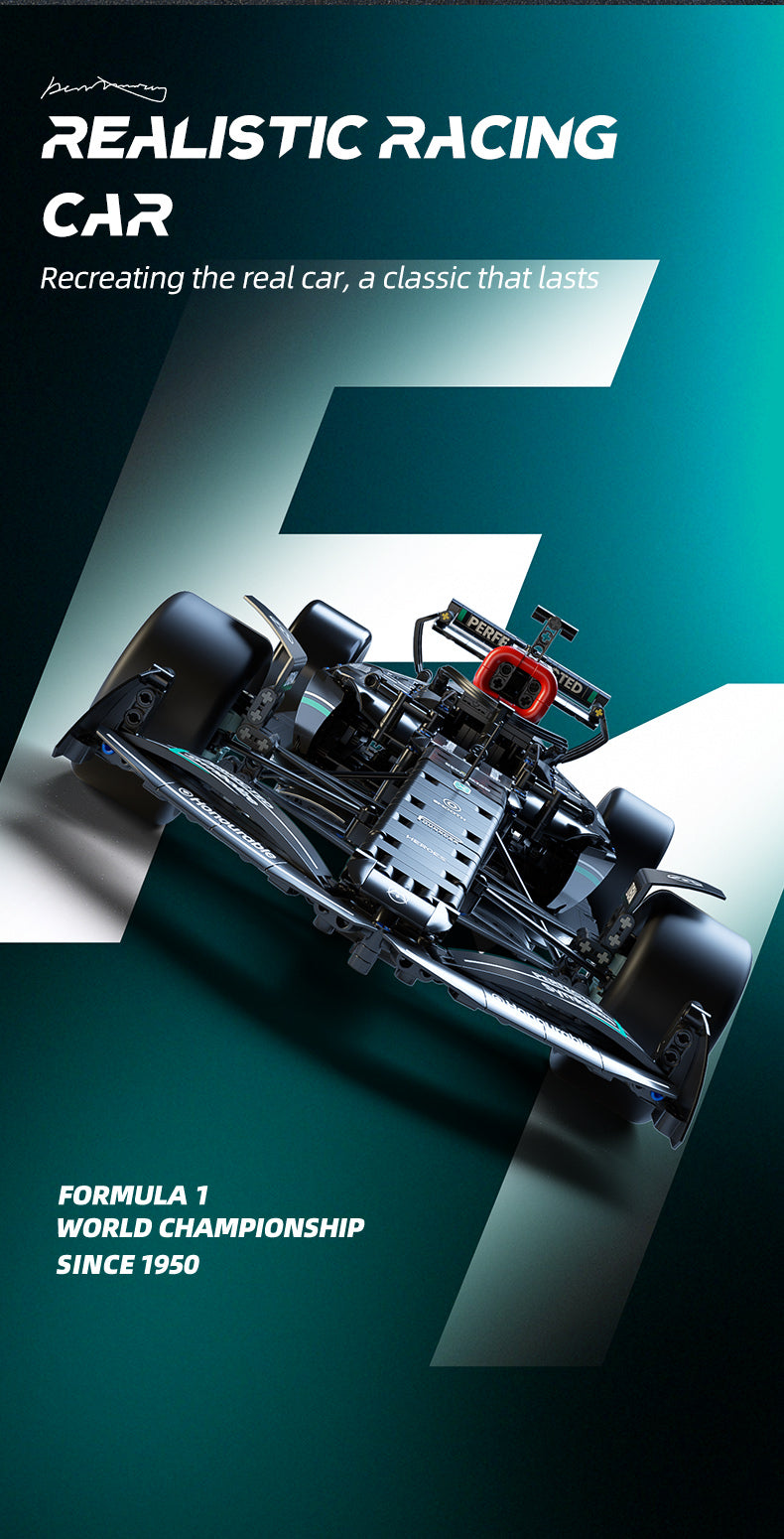 Machine Player 66654 - 1:8 Scale Formula One Racing Car Building Blocks Set, 1778 Pieces, Static Model - RC Upgrade Compatible (Motor, Battery & Remote Control Not Included) description image 5