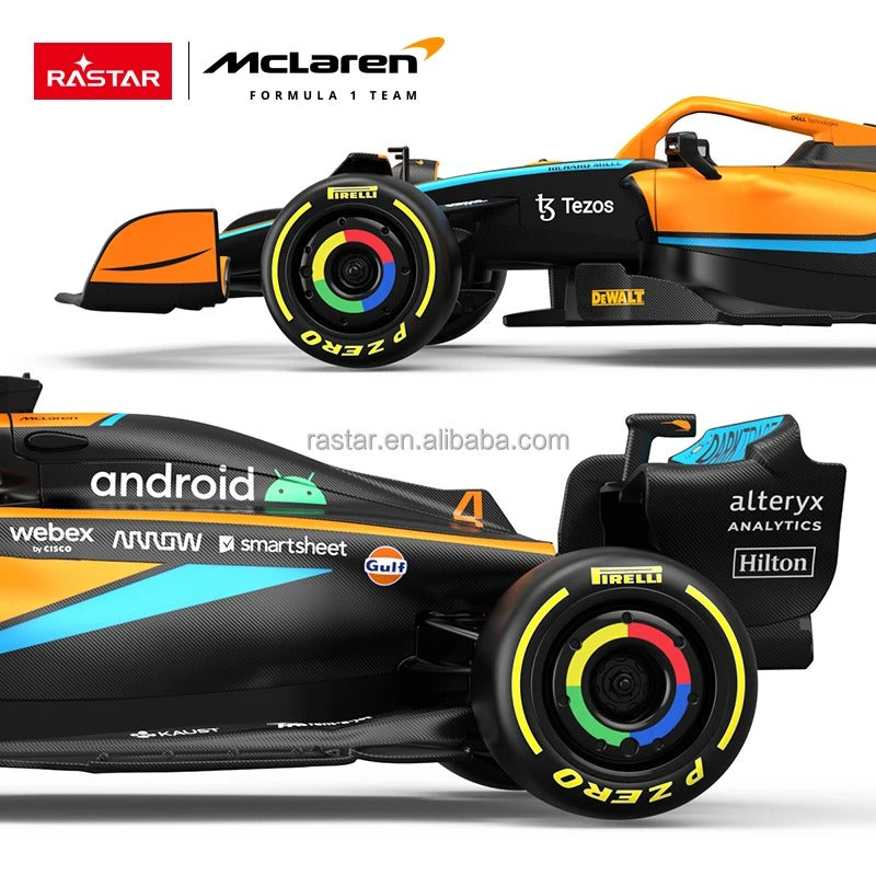 RASTAR McLaren F1 MCL36 - 1:18 Scale RC Racing Car, 2022 Emilia Romagna Grand Prix Licensed Formula 1 Model, 2.4GHz Remote Control Vehicle with Full-Function Driving and Independent Suspension description image 5