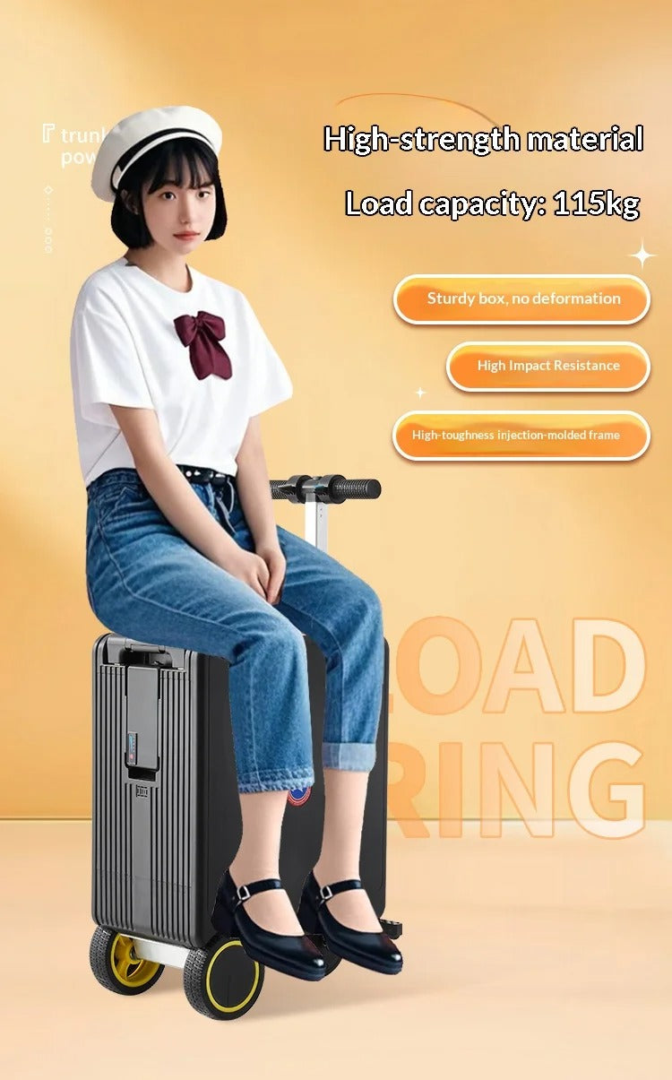 Airwheel SE3S Smart Electric Riding Suitcase, 20L Rideable Carry-On Luggage with 250W Brushless Motor, 13 km/h Speed, 73.26Wh Removable Battery, TSA Lock and USB Charging description image 6