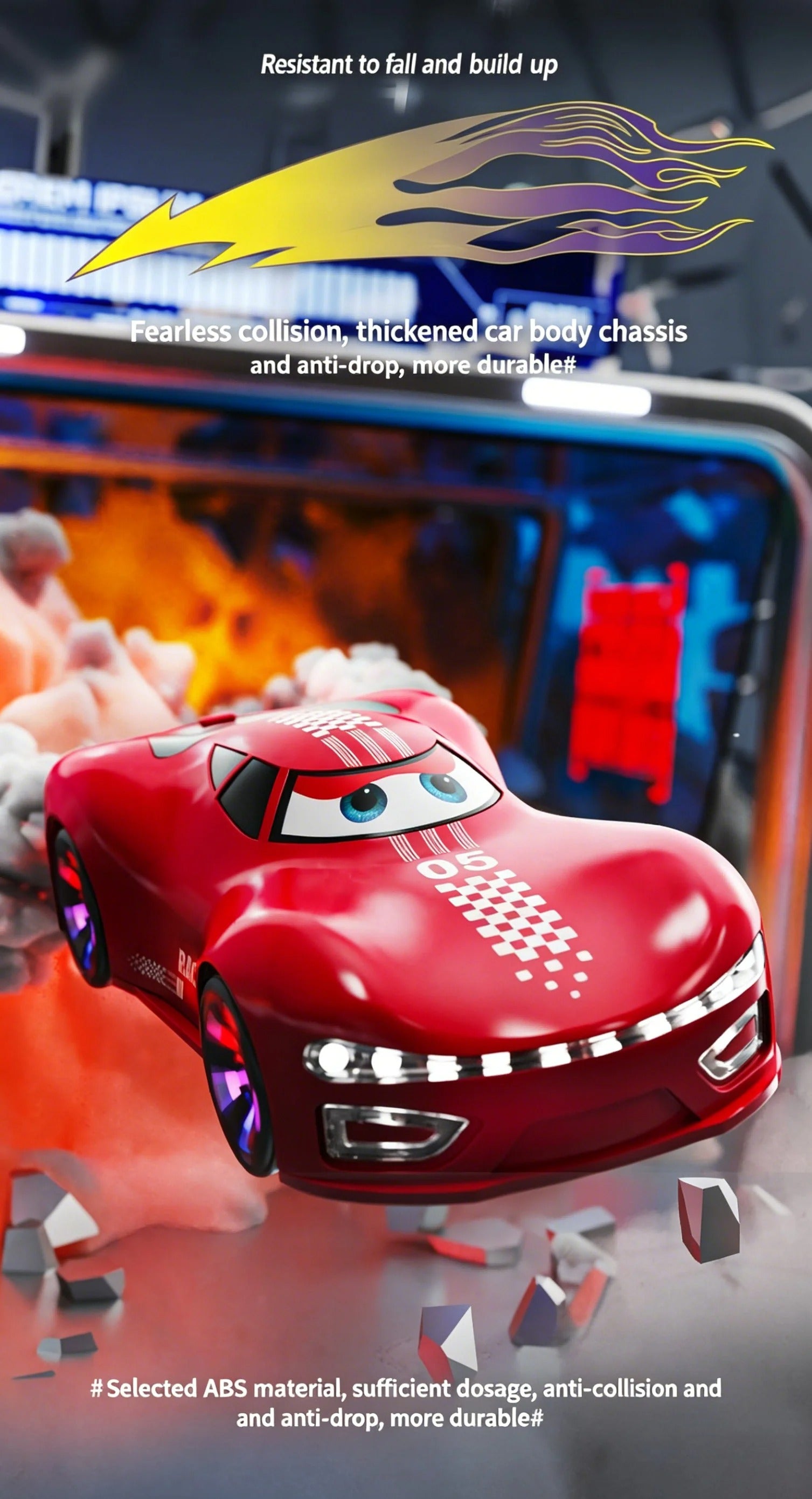 NEW ENERGY Drift Spray Remote Control Stunt Car for Kids, 4WD Rechargeable Sci-Fi Racing Car with 360° Rotation, Mecanum Wheels, Voice Control, Music, LED Lights and Water Spray Effect description image 7