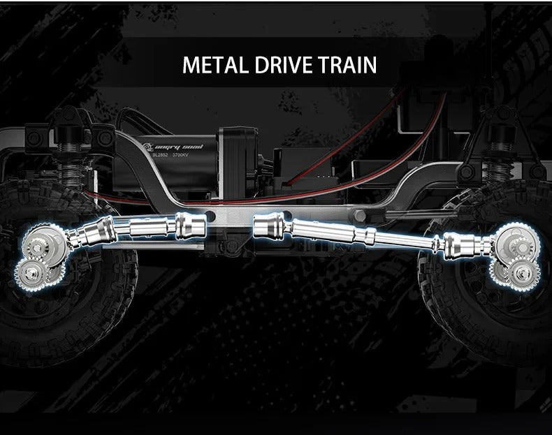 MJX Hyper GO H12Y - 1:12 4WD Brushless RC Crawler, 3650 3500KV Motor, 45A Waterproof ESC, Aluminum Alloy Body Shell, 20KG Metal Gear Servo, Oil-Filled Shocks, 2.4GHz 4CH Radio description image 7