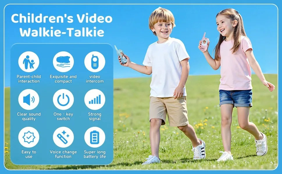 Video Walkie Talkie for Kids, Two-Way Communication Toy with Screen, Antenna and Speaker, Interactive Pretend Play Gadget for Children, Fun Communication Toy Gift for Boys and Girls description image 7