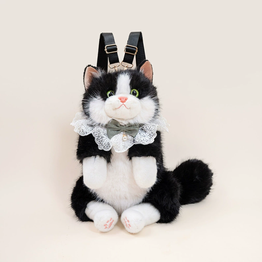 Realistic Ragdoll Cat Plush Backpack | Cute Soft Toy Cat Shoulder Bag with Adjustable Straps | Animal Backpack for Girls, Kids & Cat Lovers