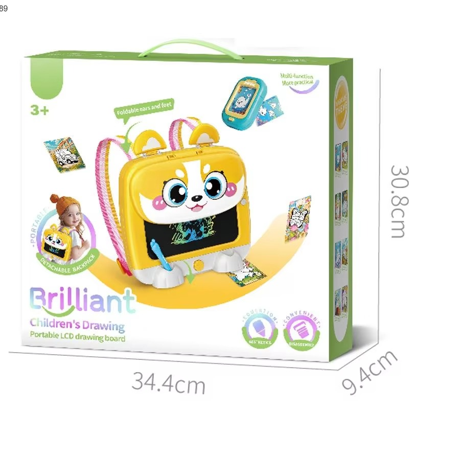 Brilliant Children's Portable LCD Drawing Board Educational Painting Toy Kits With Backpack & Storage for Kids - 899-182Y.