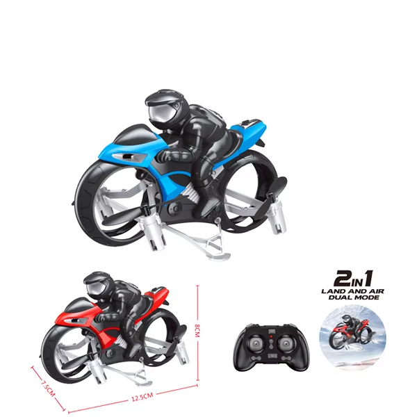 AF903 2-in-1 RC Flying Motorcycle Toy | 2.4GHz Land & Air Quadcopter with 360° Flips, LED Lights & Rechargeable Battery