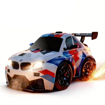 SM4 BMW M4 - Short Axis Spark Drift RC Car 2.4GHz Remote Control Racing Car with LED Lights, Spark Effect, Drift Tires, Rechargeable High Speed RC Car for Kids