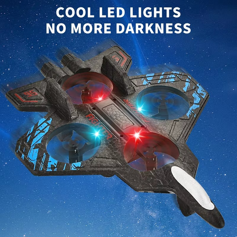 E35 RC Fighter Plane with LED Lights | 2.4GHz Remote Control Flying Jet Toy
