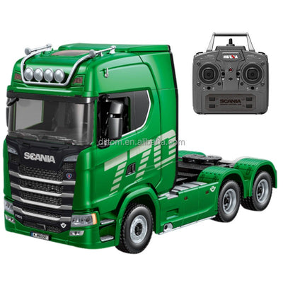 Huina 1501 Scania 770S RC Truck with Trailer 1:18 19CH 2.4GHz Remote Control Tractor Truck Set with LED Lights, Sound Effects, Full Proportional Heavy Duty Hauler Model