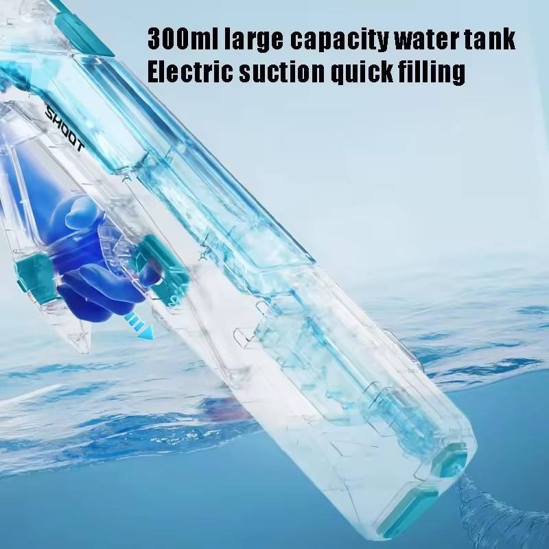 Electric Water Gun Powerful Automatic Squirt Toy | Rechargeable High-Pressure Continuous Spray Water Blaster for Kids, Summer Outdoor Pool & Beach Battle Toy - LMI-WG-SQ08A