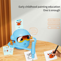 Kids Educational Intelligent Drawing Robot Toy | Smart Projection Art Learning Machine with Drawing Cards, STEM Creative Toy for Kids (Boys & Girls) - JQR-02 secondary