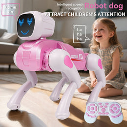 Smart Remote Control Intelligent Robot Dog Toy for Kids Smart Simulation RC Robot with Light, Music & Interactive Functions (Pink) secondary
