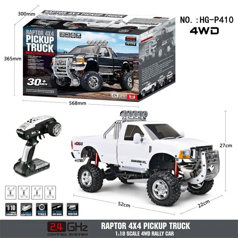 HG-P410 1:10 Scale 4WD RC Pickup Truck, 3-Speed Off-Road Rock Crawler with 540 Brushed Motor, 2.4GHz Remote Control, Metal Chassis, Portal Axles and 30+ KM/H Speed description image 8